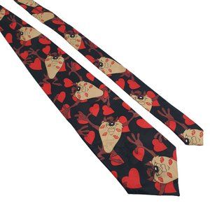 Looney Tunes Mania Taz Men Necktie Tie Valentines Heart Work Dad Gift